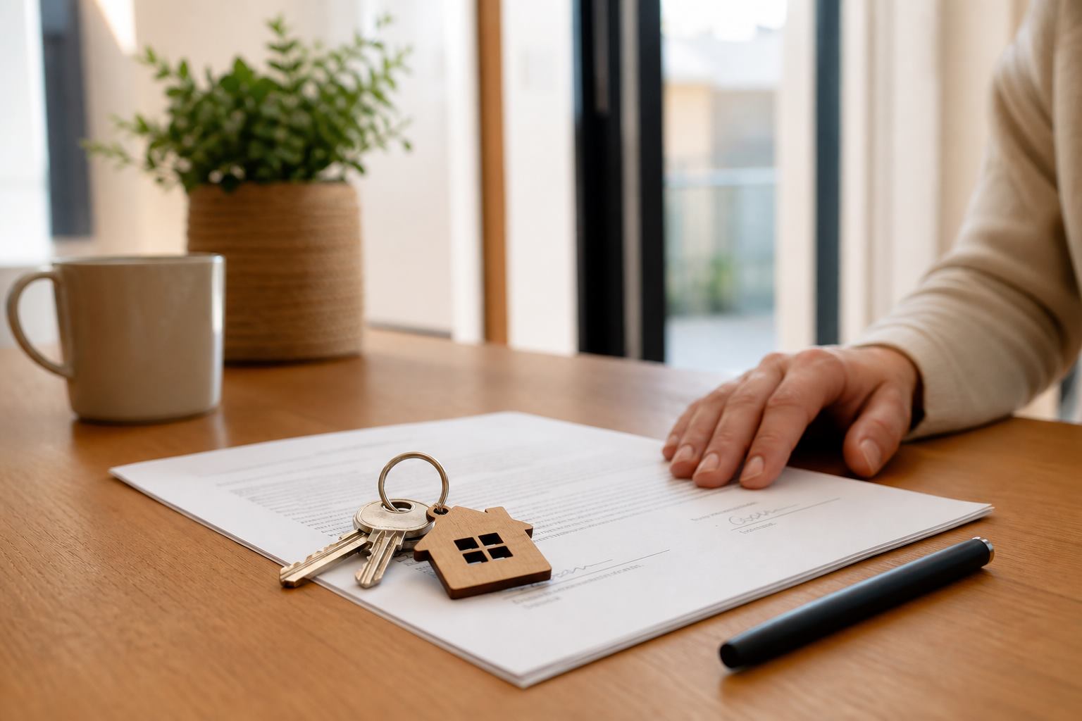 Entrega de llaves y documentación en vivienda de obra nueva